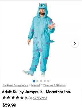 Spirit Halloween Monster Inc. Sully Onesie